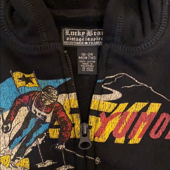 Lucky Brand Zip Up Hooded Sweatshirt, Size 18-24M - Picture 3 of 5